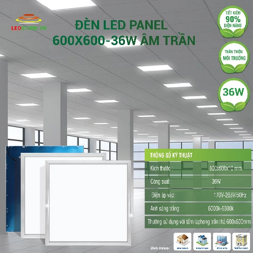 Đèn led panel 600x600 36W