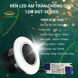 Đèn LED âm trần chống chói 12W
