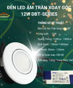Đèn LED Âm Trần Xoay Góc 12W
